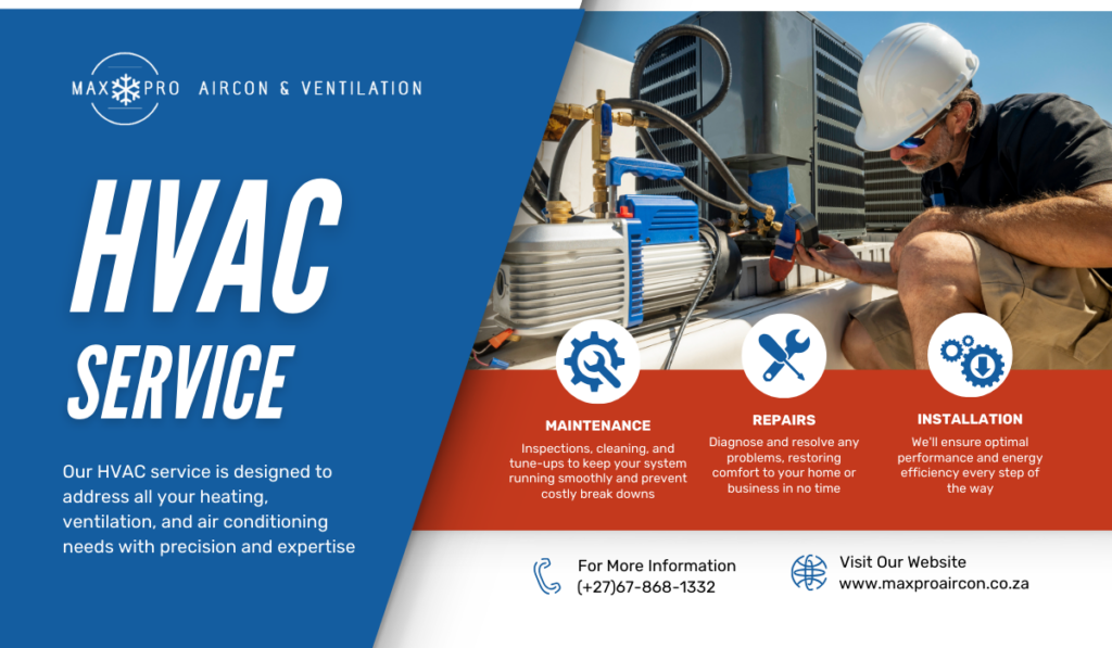 Experience reliable and efficient 24/7 air-conditioning services in Cape Town with Maxpro Air Conditioning & Ventilation.